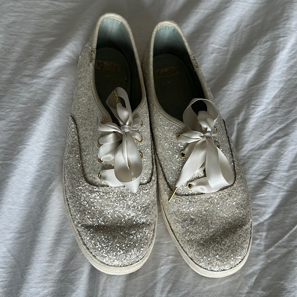 Kate Spade x Keds sparkly sneaker with silk laces